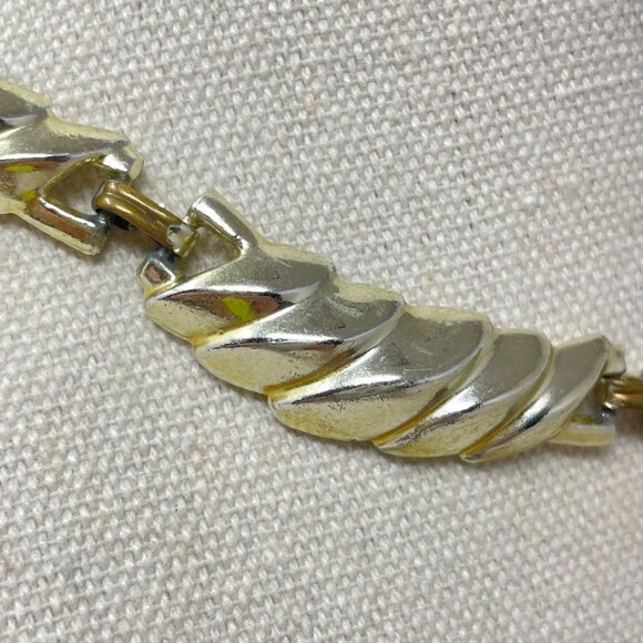 Vintage Choker‎ Necklace Silver-Tone Chunky Retro Simple Geometric - Picture 6 of 8